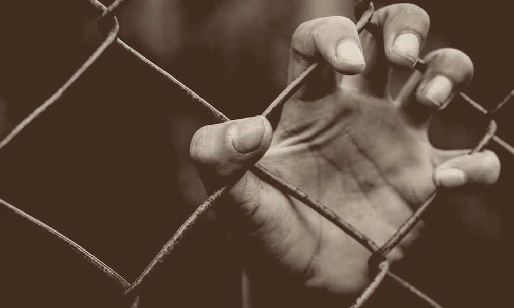Hand On Chain Fence